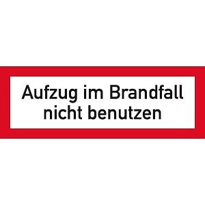 Moedel Aufzug im Brandfall nicht benutzen DIN 4066, Folie, reflektierend RA1, 297x105 mm, 57794