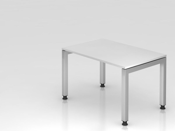 Hammerbacher Schreibtisch U-Fuß eckig 120x80cm Weiß, Rechteckform, schwebende Platte, VJS12/W/S