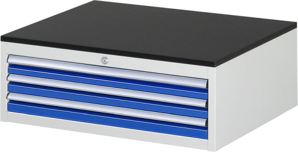 RAU Schubladenschrank Serie 7000, B770 x T650 x H280mm, Schubladen: 3xH60mm, Arbeitsplatte mit Melaminharzbeschichtung, Stärke 19mm, 03-XL1.2A-M.11