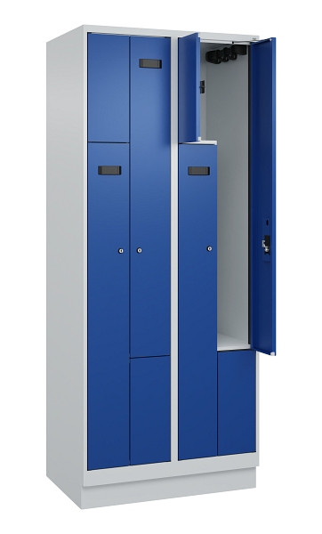 C+P Z-Spind Evolo PLUS, Sockel, 4 Fächer, 1950x800x500mm, 7035/5010, Zylinderschloss, 049023-224 S10034