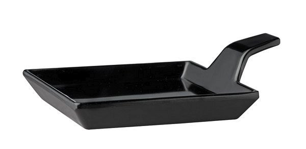 APS Fingerfood-Teller, 9,5 x 9,5 cm, Höhe: 1,5 / 3,5 cm, Melamin, schwarz, Griff: 3 cm, -FLYING BUFFET-, VE: 24 Stück, 83879