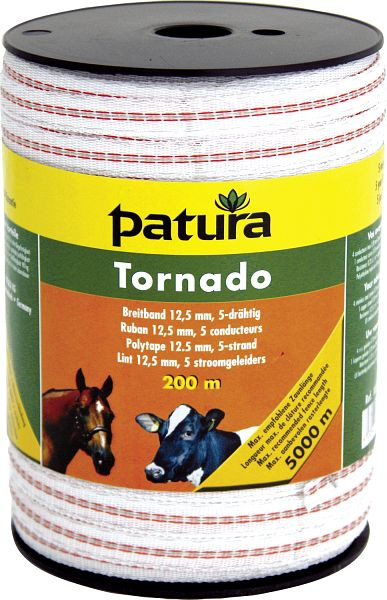 Patura Tornado Breitband 12,5 mm, 400 m Rolle 4 Niro 0,20 mm, 1 Cu 0,30 mm, blau, 185110