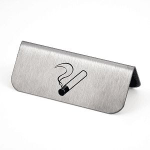 Moedel Tischaufsteller Rauchen gestattet, Edelstahl, beidseitig lesbar, 85x35 mm, 52468