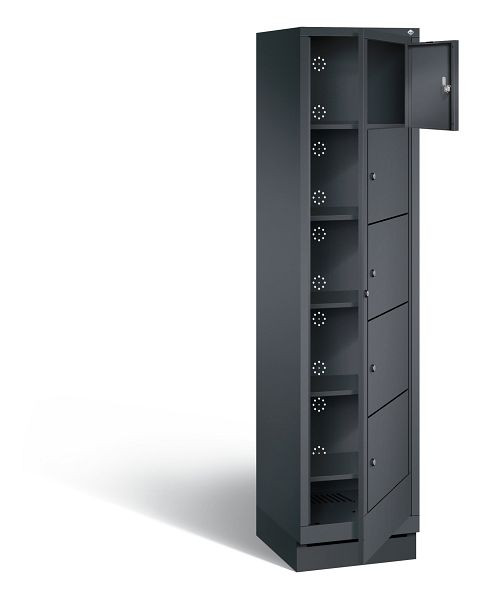 C+P Wäsche-Ausgabeschrank Evolo, H1800xB420xT500mm, Farbe: Schwarzgrau, 48160-105 S10093