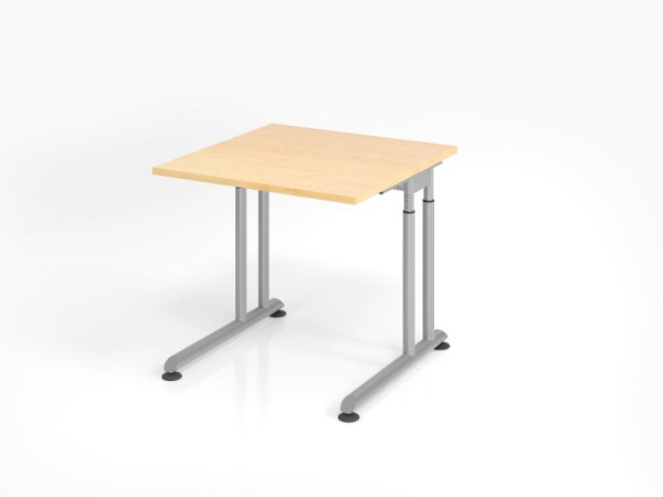 Hammerbacher Schreibtisch ZS08, 80 x 80 cm, Platte: Ahorn, 25 mm dick, Dickkante, Rechteckform, VZS08/3/S