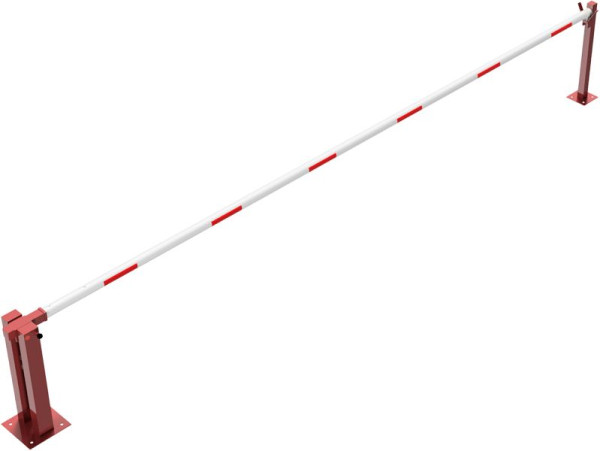 Schake Handschranke mit Gasdruckfeder und festem Auflagepfosten, lichte Weite: 6000 mm, mit Profilzylinderschloss, 415_60ZPB