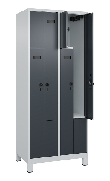 C+P Z-Spind Evolo PLUS, Füße, 4 Fächer, 1950x800x500mm, 7035/7016, Drehriegel, 049013-224 S10010