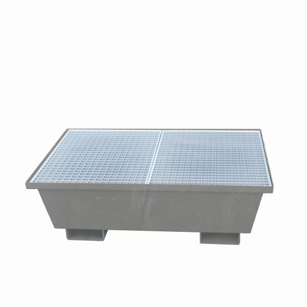 Eichinger Industrie Auffangwanne mit konischen Seitenwänden, LxBxH 1220 x 820 x 420 mm, ohne Gitterrost, feuerverzinkt, 30100600002001