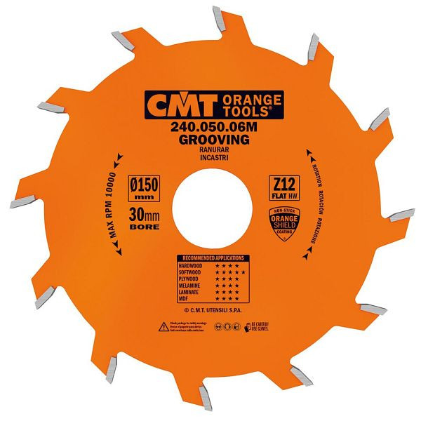 CMT Orange Industrielle Kreissägeblätter für Nuten - D180x6 d30 Z18 HW, C24006007M