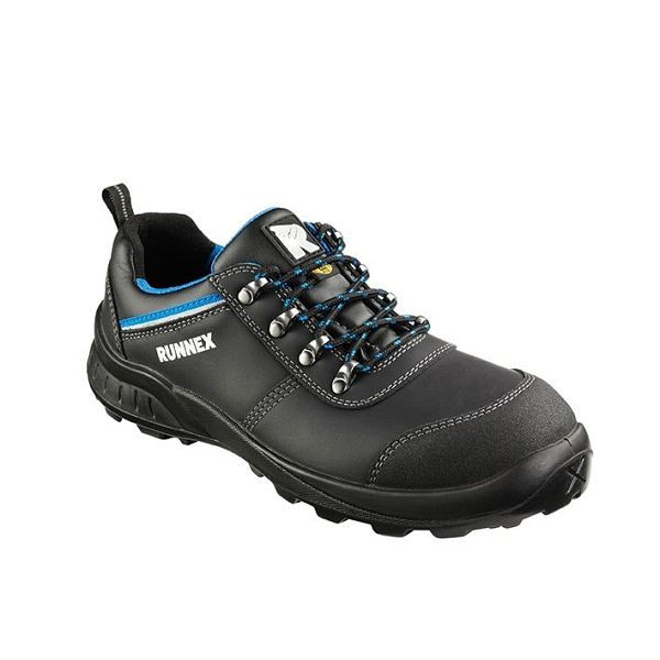RUNNEX S3 ESD-Sicherheitshalbschuhe TeamStar, schwarz/blau, Größe: 48, VE: 1 Paar, 5313-48