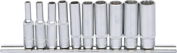 KS Tools 1/4" 12-kant-Stecknuss-Satz, lang, 10-teilig, 917.0630