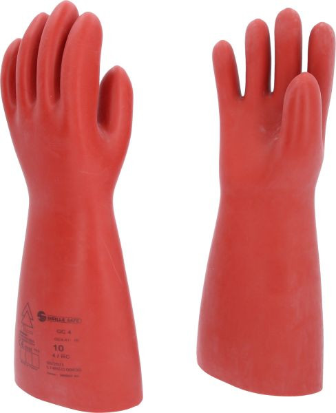 KS Tools Elektriker-Schutzhandschuh mit mechanischem Schutz, Größe 10, Klasse 4, rot, 117.0081
