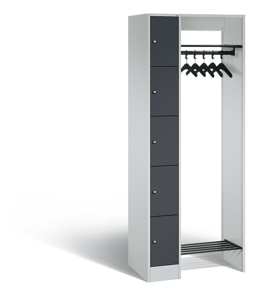 C+P Garderobe Serie 8070, H1950xB740xT480 mm, Grau/Anthrazit, 80700-00 S10353
