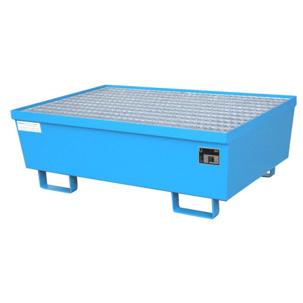 STEIN HGS Auffangwanne AM, für 200l Fässer, stapelbar, 225 Liter, RAL 5012 lichtblau, Gesamthöhe 415 mm, lackiert, 2 x 200 Liter Fass, 79183.0009