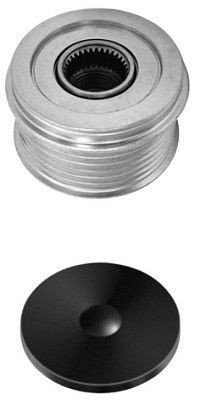 HELLA Generatorfreilauf, Gewindemaß: M17x1,5, Anzahl der Rillen: 6, mit Kappe, 9XU 358 038-591