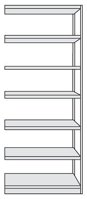 Kerkmann Büro-Komplett-Regal Progress 500, B 750 x T 600 x H 2250 mm, lichtgrau, 50956011