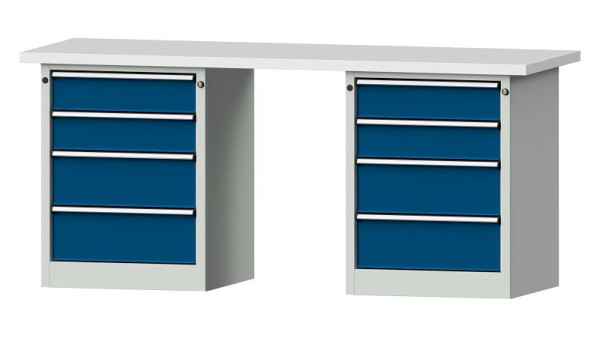 ANKE Werkbänke Kombiwerkbank, Modell 840 V, 2000 x 700 x 890 mm, RAL 7035/5010, KSP 40 mm, 415.101
