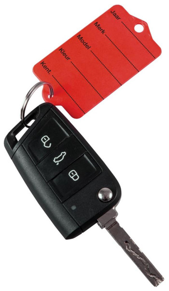 Eichner Schlüsselanhänger Profi 1 "holländisch" rot, mit Schlüsselring und 2 Permanent-Marker, VE: 1 Pack à 200 Stück, 9219-01387-020