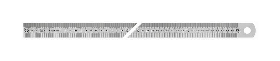 Vogel Germany Stahlmaßstab, Typ B, 2000 x 30 x 1,0 mm, Ablesung von links nach rechts, 1018020200
