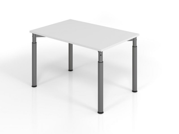 Hammerbacher Schreibtisch YS12, 120 x 80 cm, Platte: Grau, 25 mm dick, ABS-Dickkante, Rechteckform, Graphit, VYS12/5/G