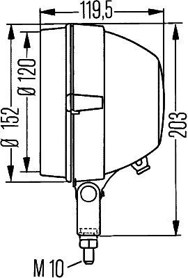 HELLA Halogen-Hauptscheinwerfer 5760, 12/24V, rund, Referenzzahl: 10, Anbau, ECE/E1 44413, rechts/links, 1A3 005 760-518
