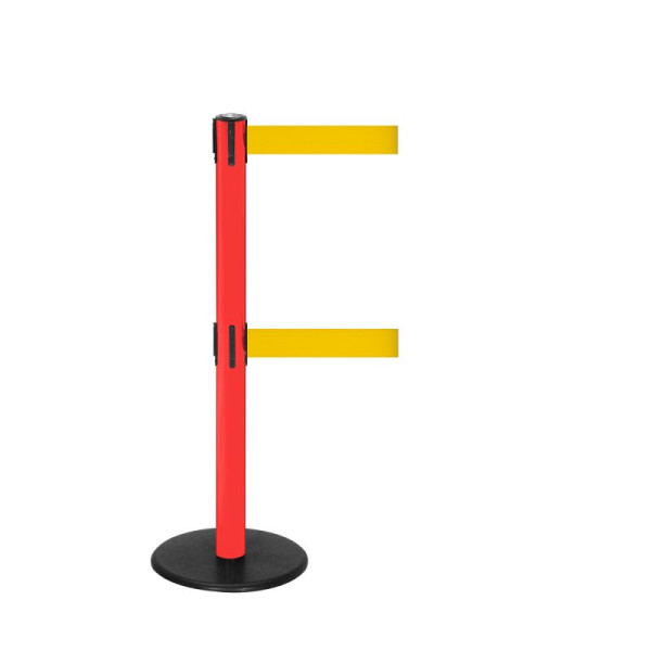 Stein HGS Personenleitsystem -P-Line Duo-, rot, signalgelb, mit magnetischem Gurtendstück, Gurtlänge: 2 x 2,3 m, 14149-1304