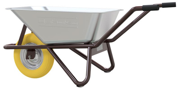Schake Schubkarre Geselle Typ 25, mit angeschweißter Muldenstütze mit PU-Rad, 52300TMP