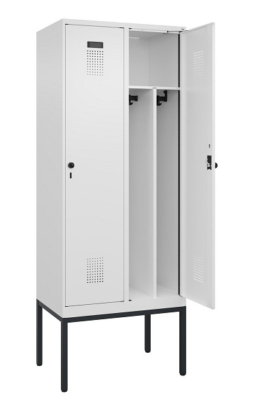 C+P Spind Evolo PLUS, Gestell, 2 Abteile, 2120x800x500mm, 9016/9016, Verschluss Drehriegel, 0490307-22F S10020