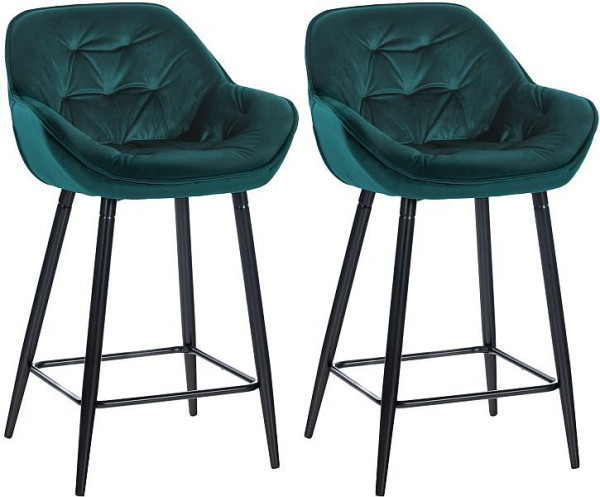 CLP Barhocker Gibson 76 Samt, dunkelgrün, VE: 2 Stück, 322246