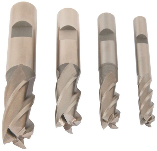 ELMAG Fräsersatz 4-teilig (6/8/10/12mm), HSS-AL, 89030, 9004853890307