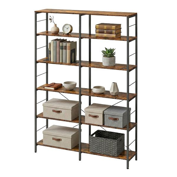 VASAGLE Bücherregal, Vintage braun-schwarz, 30x120x172,5 cm, LLS114B01