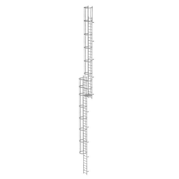Munk Günzburger Steigtechnik Mehrzügige Steigleiter mit Rückenschutz (Bau) Stahl verzinkt 18,28m, 520165