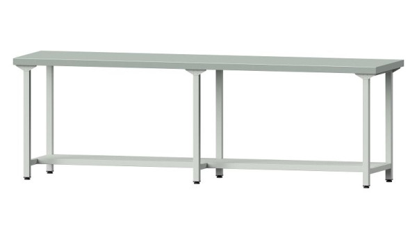 ANKE Werkbänke Arbeitstisch, Modell 91, 2800 x 700 x 900 mm, RAL 7035, ZBP 50 mm, 400.463