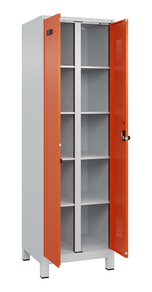 C+P Wäsche-Spind Evolo PLUS, mit Füßen, 2 Abteile, 1950x600x500mm, 7035/2004, Verschluss Drehriegel, 049012-20B S10002