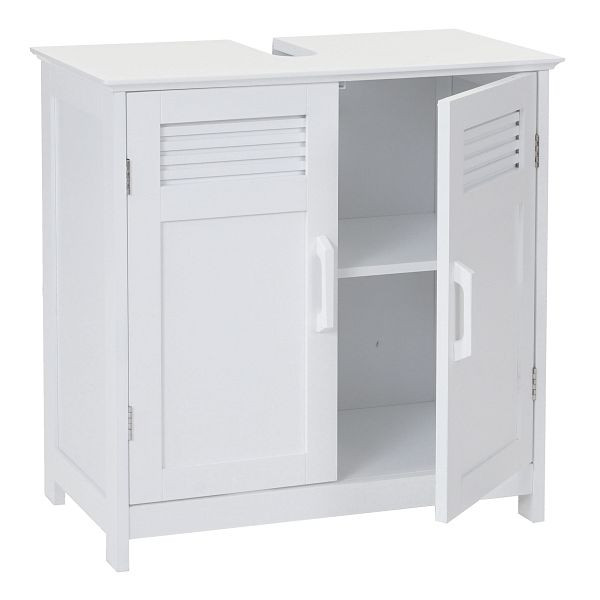 Mendler Waschbeckenunterschrank HWC-A85, Badschrank 60x60x30cm, weiß, 60372