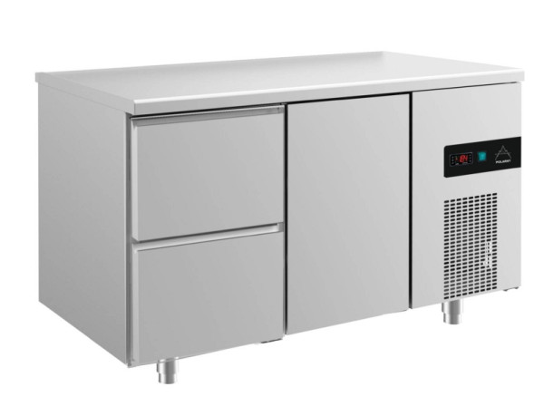 A&S Polarny Kühltisch -2 bis +8°C mit 1x Tür und 1x zwei Schubladen links, 1400 x 700 x 850 mm, KT2ZT