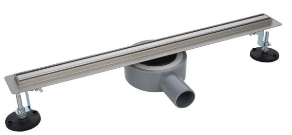 Sanotechnik Duschrinne 60cm Nirosta Chrom-Optik inkl. Siphoneinsatz mit Anschluss 40mm, DTS60