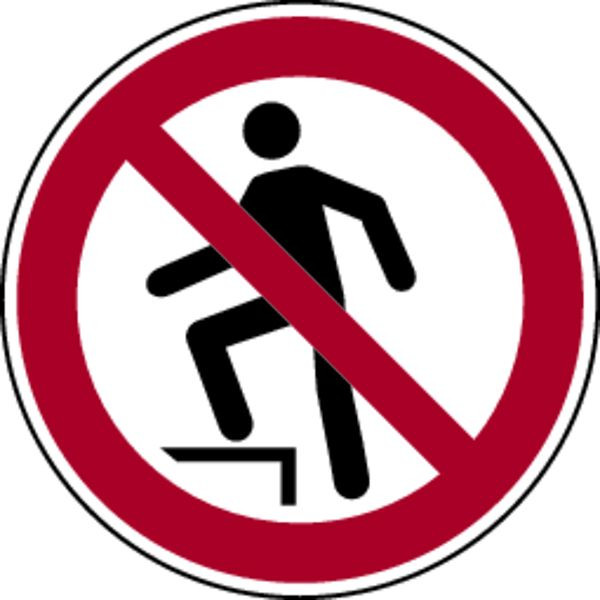 Schilder Klar Verbotszeichen Aufsteigen verboten DIN EN ISO 7010- P019, 100 mm Folie selbstklebend, 1338/61