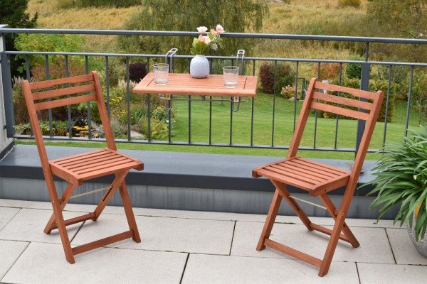 Merxx Porto Set 3-teilig, 2 Porto Klappstühle, 1 Balkonhängetisch 60 x 40 cm, FSC Eukalyptusholz, 50618-011
