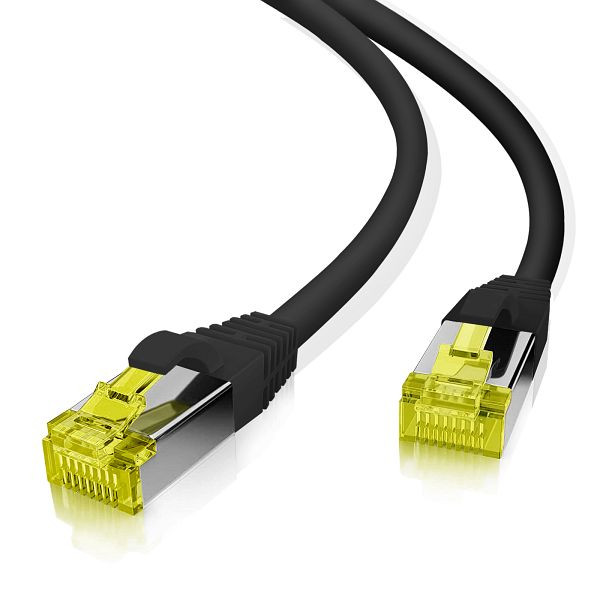Helos ultra flex Patchkabel S/FTP Cat 6a TPE schwarz 0,5m, 263801