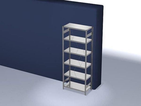 hofe Fachboden-Grundregal, 2500x500x1000 mm, 6 Fachebenen, verzinkt, 230 kg Fachlast, 2500 kg Feldlast, einseitige Bedienung, HZG25510XM