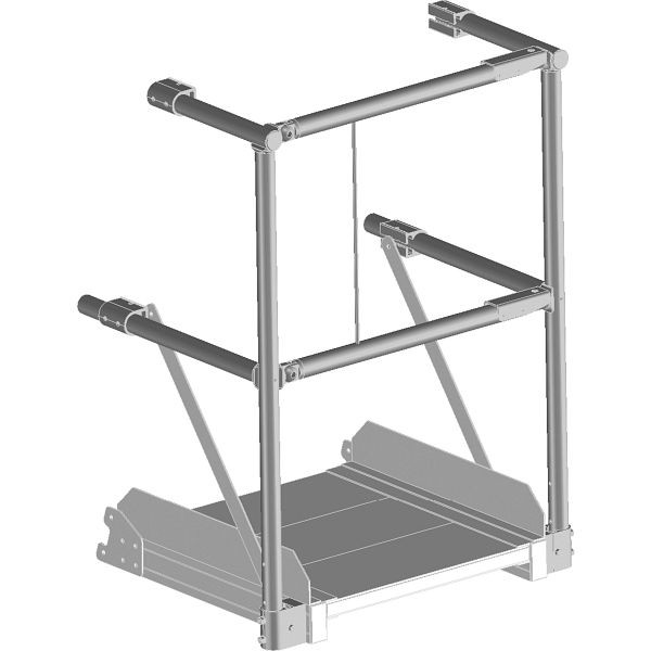 ZARGES Tankwagenleiter Plattformgeländer mit Doppelfallschranke, Plattformlänge x 600 mm, 591006