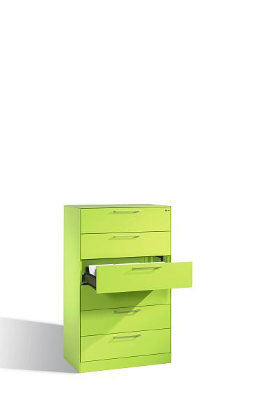 C+P Karteischrank Asisto, H1310xB800xT435mm, Farbe: Viridingrün / Viridingrün, Bügelgriff, Stahl-Abdeckplatte, 146023-623 S10016