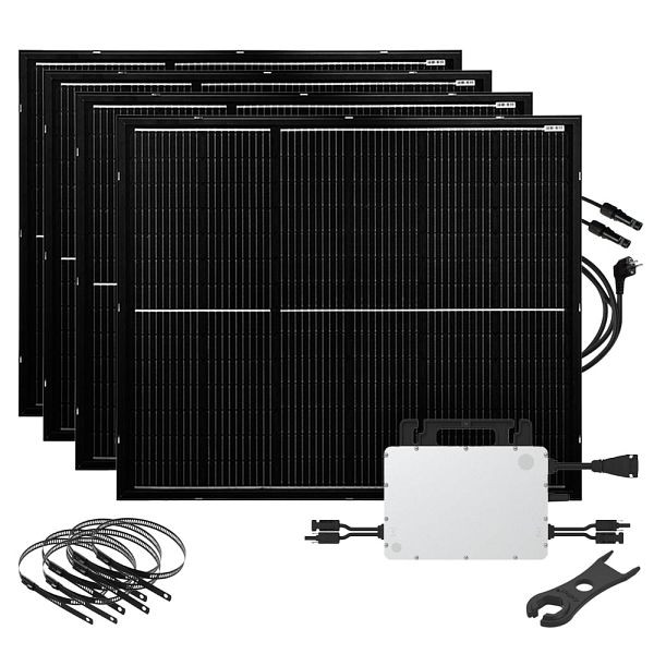 Offgridtec 800W Balkonkraftwerk mit ultraleichten Solarmodulen mit HMS-800W-2T WiFi integriert, 4-01-022215