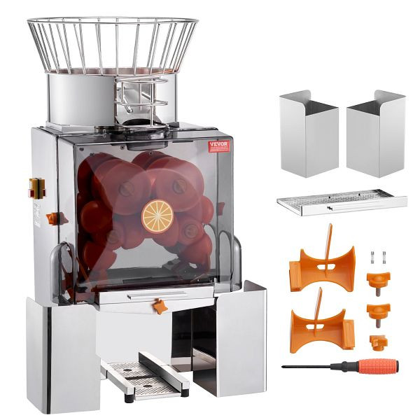 VEVOR Kommerzielle Orangenpresse Automatischer 120-W-Entsafter, für 25 Orangen pro Minute, mit PC-Abdeckung 46 x 52 x 90 cm Gewerblich, TSZDJLCZJQZDD76GIV2