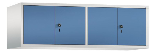 C+P Aufsatz-Garderobenschrank Evolo, 4 Abteile, H500xB1590xT500 mm, Lichtgrau/Fernblau, 48092-42 S10012