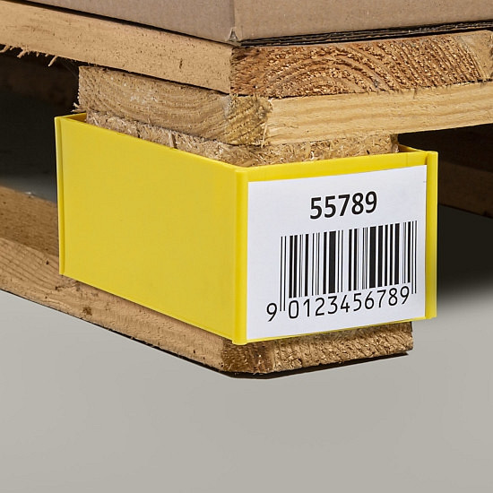 KROG Palettenfußspange zur Kennzeichnung von Euro-Paletten, gelb, Material: PE-HD, 5903800G