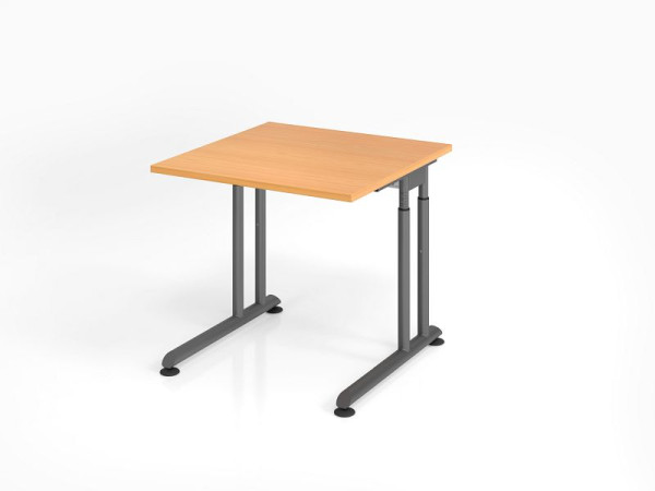 Hammerbacher Schreibtisch ZS08, 80 x 80 cm, Platte: Buche, 25 mm dick, ABS-Dickkante, Rechteckform, Graphit, VZS08/6/G