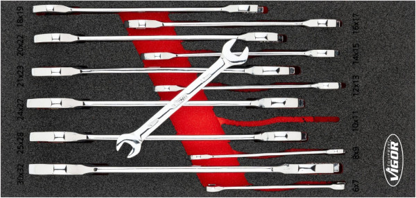 VIGOR Doppel-Maulschlüssel Satz, 12-teilig, 6 x 7 – 30 x 32 mm, Anzahl Werkzeuge: 12, V6721N
