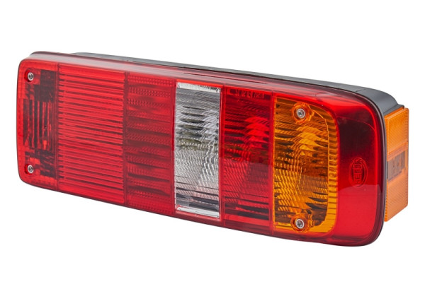 HELLA Heckleuchte, Glühlampe, 24V, Einbau/geschraubt, Lichtscheibenfarbe: mehrfarbig, Stecker: Rundstecker, links, 2VP 340 888-011